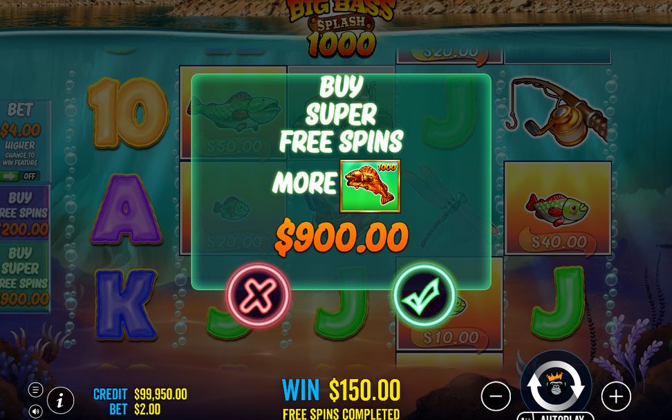 Écran de bonus, distinct du jeu de base